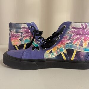 Vans Purple and Black High-Top Sneakers